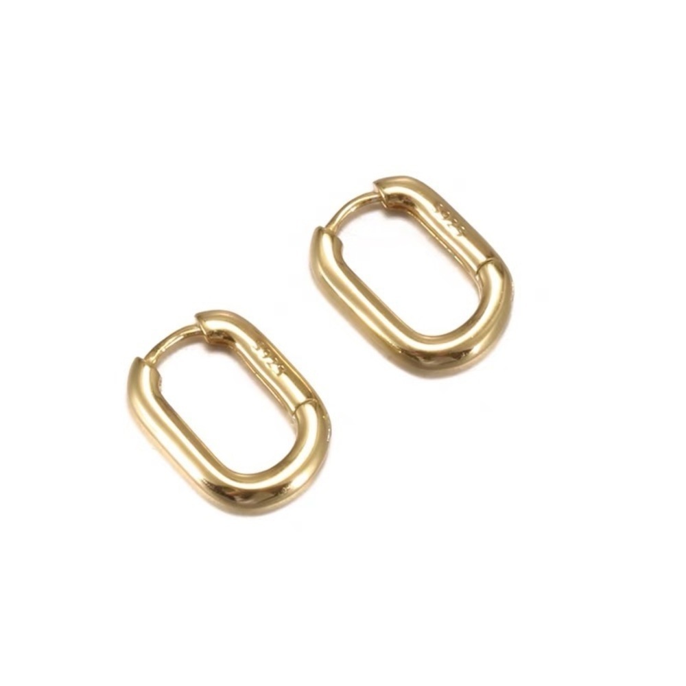 💎 BOGO‼️Minimalist S925 rectangle hoops simple basic earrings - Picture 8 of 15